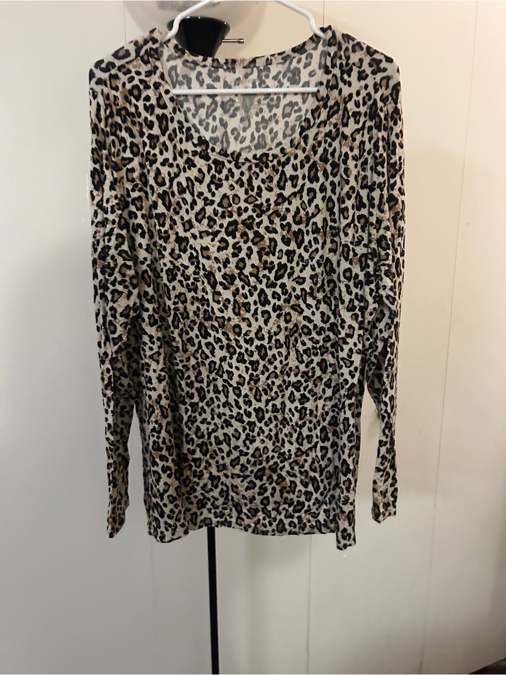 Amazon Leopard Print Long Sleeve Shirt - Beige and Black